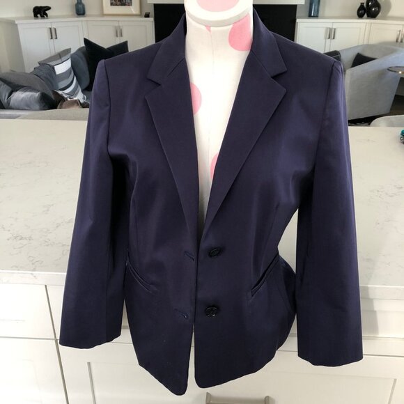 MaxMara Designer Classic 2 Button Cotton Blend 3/4 Slv Jacket Purple Sz 8 NWOT - Picture 3 of 13